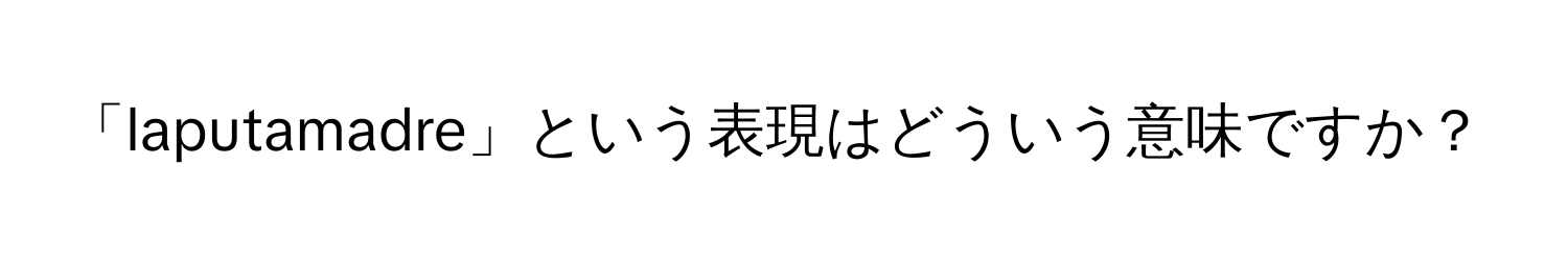 「laputamadre」という表現はどういう意味ですか？