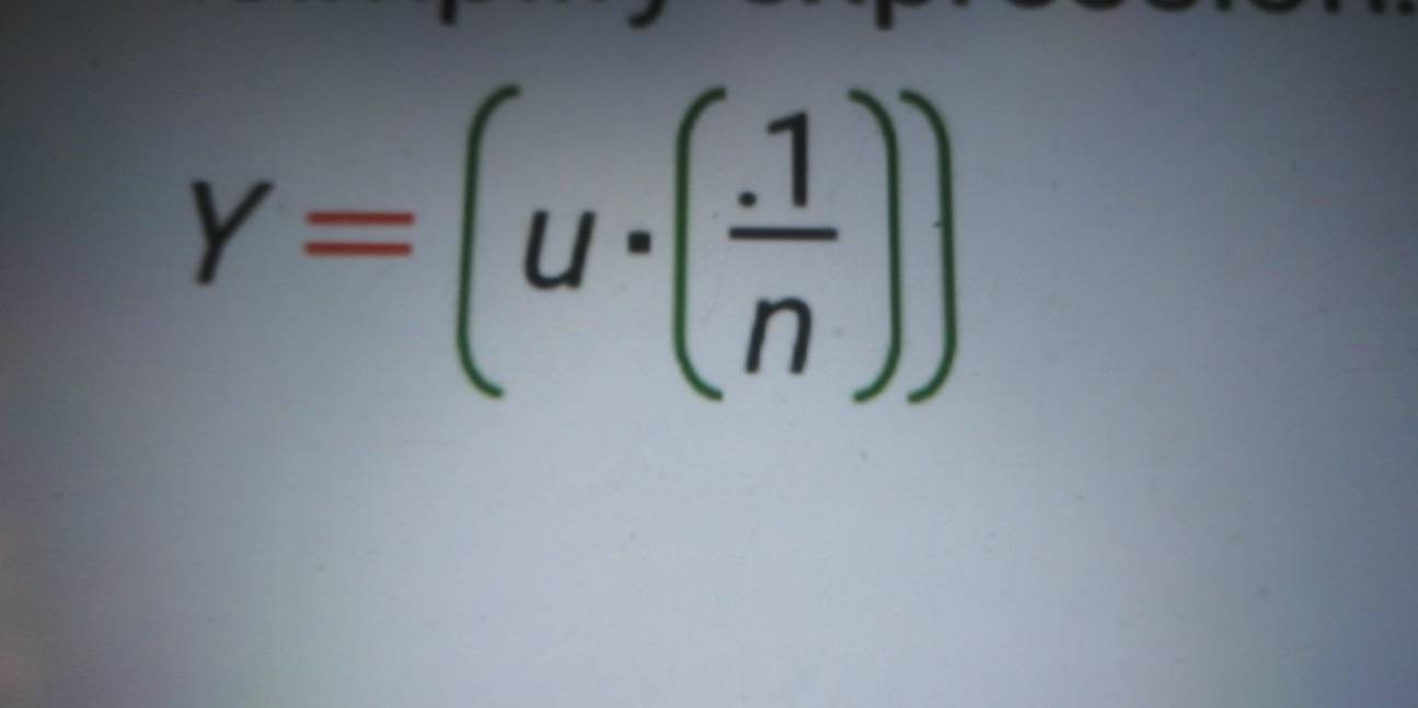 Y=(u· ( (.1)/n ))