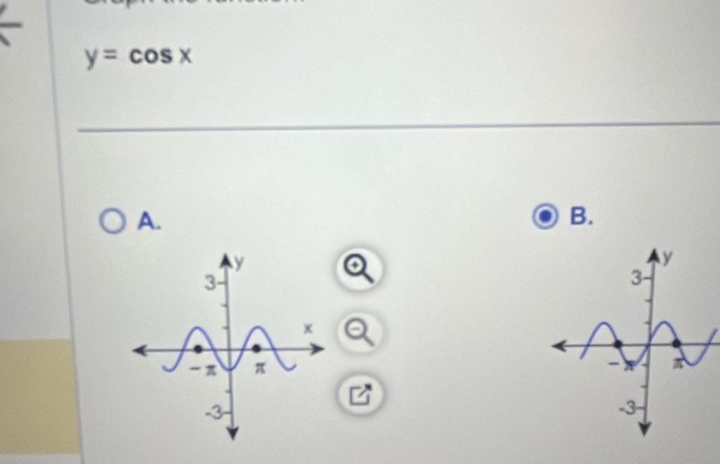 y=cos x
A.
B.
a