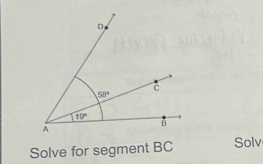 Solve for segment BC
Solv