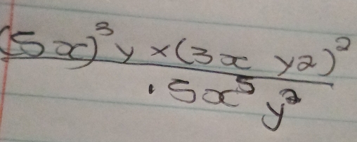 frac (5x)^3y* (3xy2)^2· 5x^5y^2