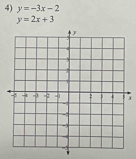 y=-3x-2
y=2x+3
x