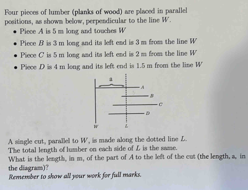 Solved: Four pieces of lumber (planks of wood) are placed in parallel ...