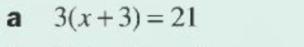 a 3(x+3)=21