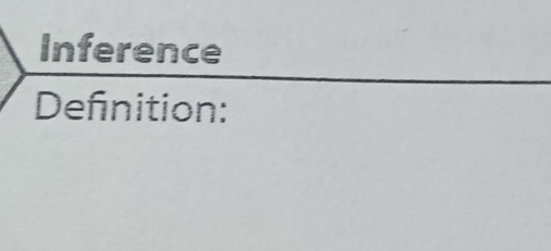 Inference 
Defnition: