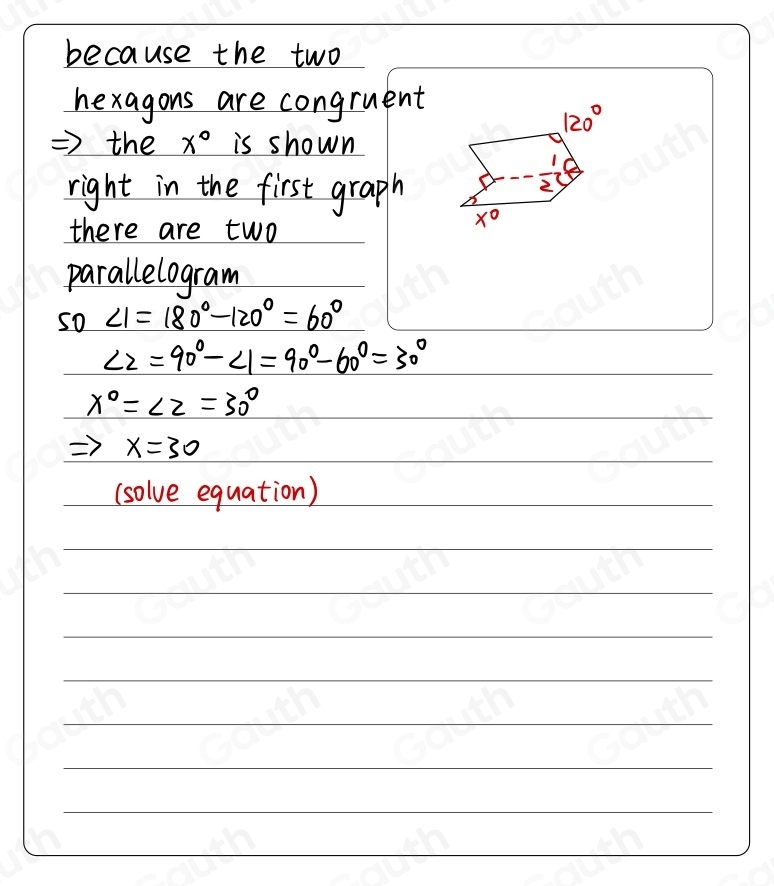 Selesai:The diagram shows two congruent hexagons. Rajah di bawah ...