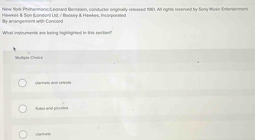 Solved: New York Philharmonic/Leonard Bernstein, conductor originally ...