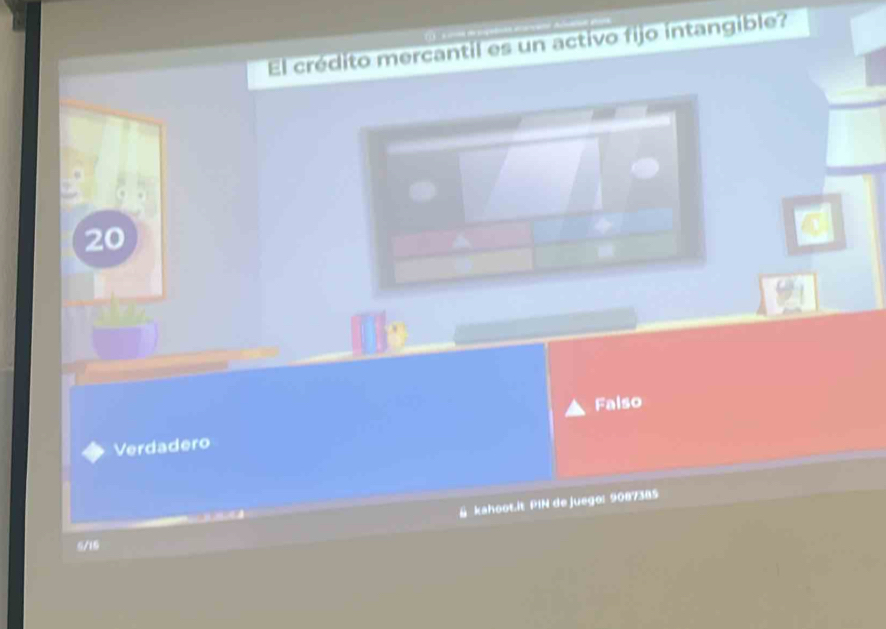 El crédito mercantil es un activo fijo intangible?
20

Falso
Verdadero
kahoot.it PIN de juego: 9087385
5/16