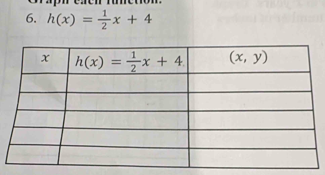 h(x)= 1/2 x+4