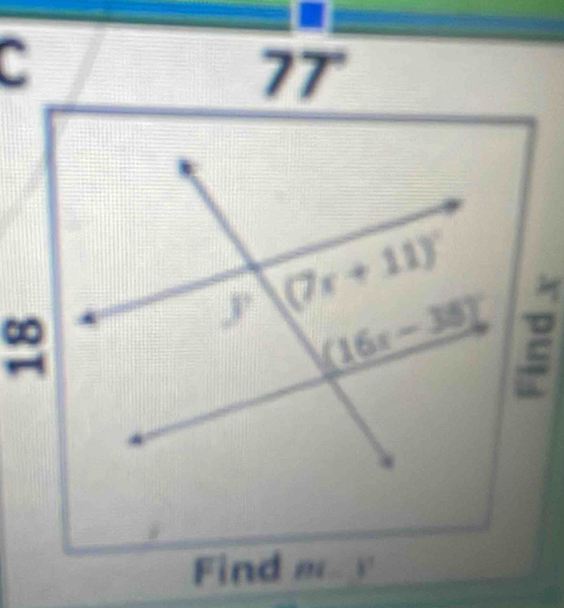 77°
∞
Find m r