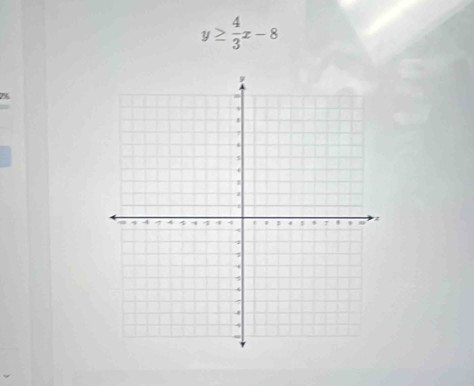 y≥  4/3 x-8