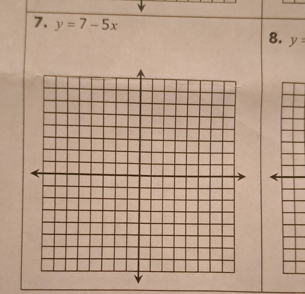 y=7-5x
8. y=