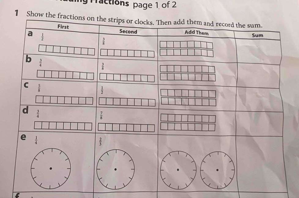 ng Fractions page 1 of 2
1 Show th