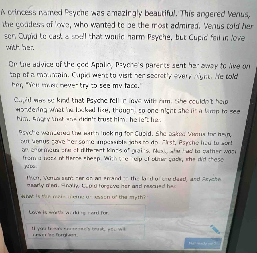 Solved: A princess named Psyche was amazingly beautiful. This angered ...