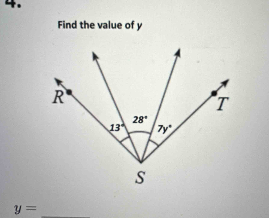 Find the value of y
y= _