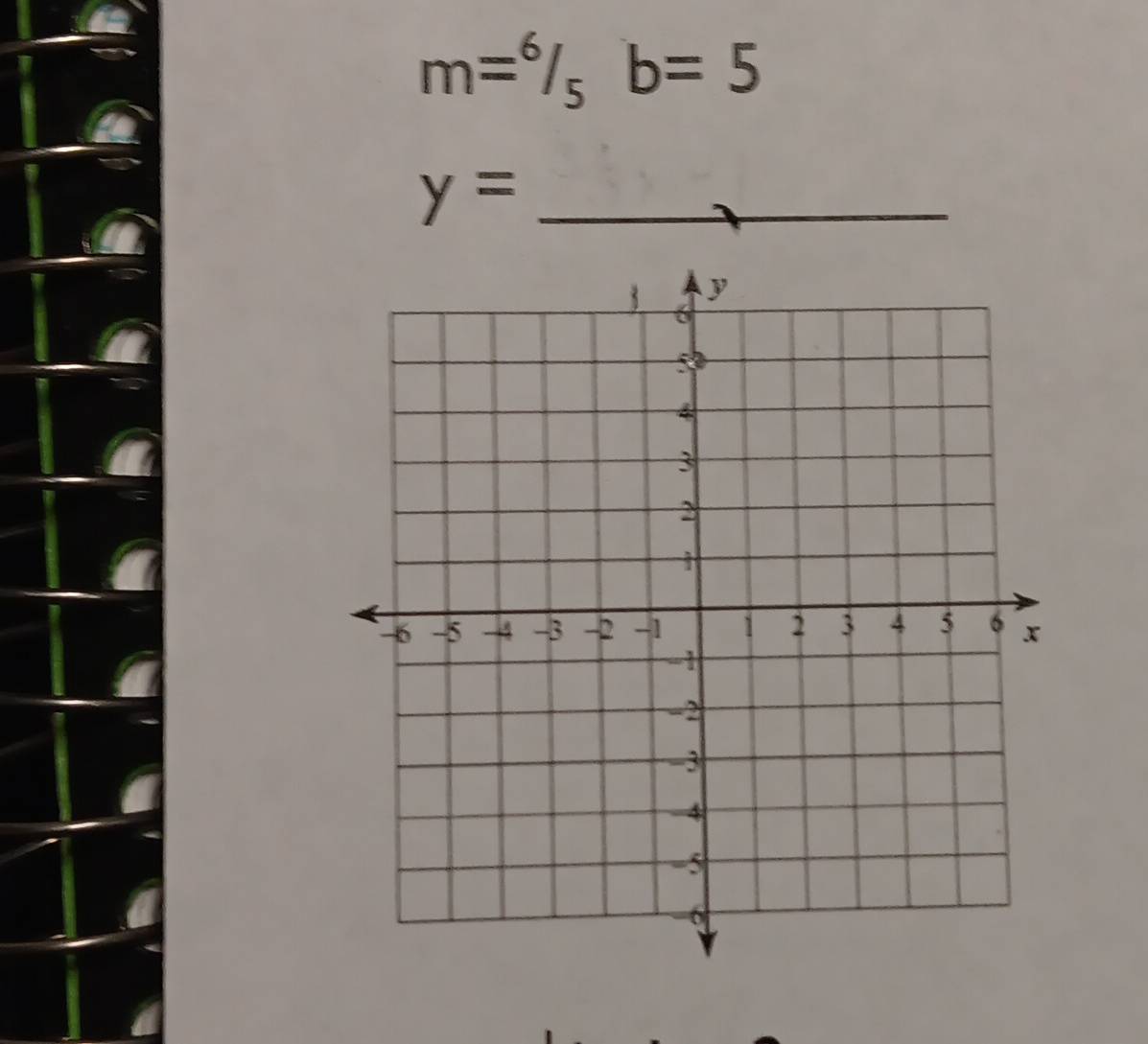 m=^6/_5b=5
y= _