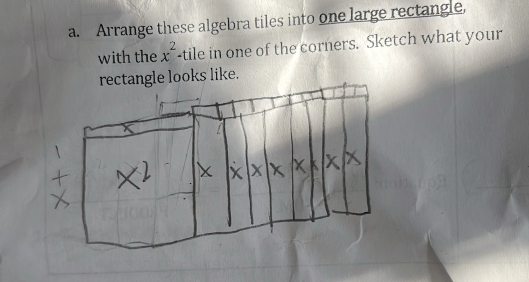 Solved: Arrange these algebra tiles into one large rectangle, with the ...