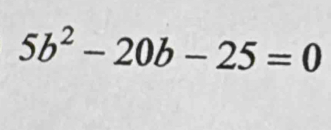 5b^2-20b-25=0