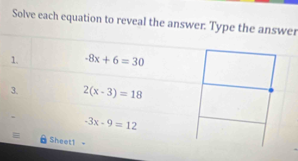 Solve each equation to reveal the answer.r