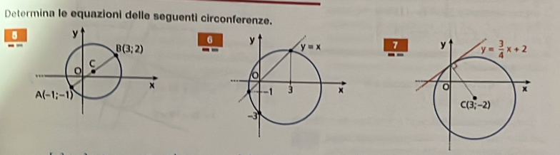 Determina le equazioni delle seguenti circonferenze.
6 
7