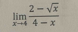 limlimits _xto 4 (2-sqrt(x))/4-x 