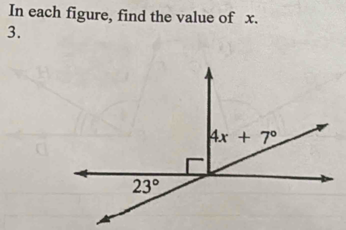 In each figure, find the value of x.
3.