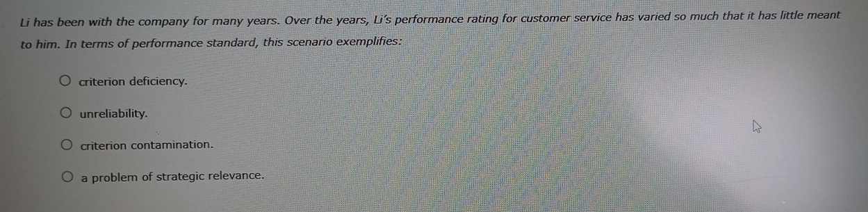 Solved: Li has been with the company for many years. Over the years, Li ...