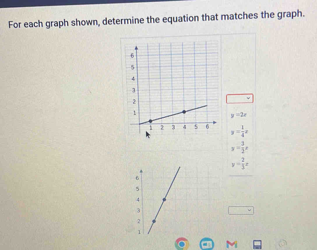 For each graph shown, determine the equation that matches the graph. y ...