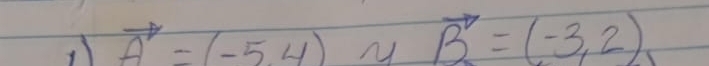 vector A=(-54) M vector B=(-3,2)