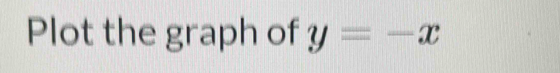 Plot the graph of y=-x