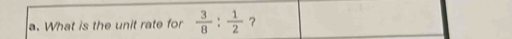 What is the unit rate for  3/8 : 1/2  ？