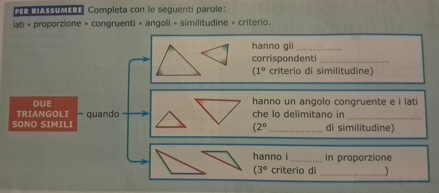 Risolto:PER RIASSUMERE Completa con le seguenti parole: lati ...