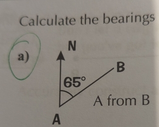 Calculate the bearings
a)