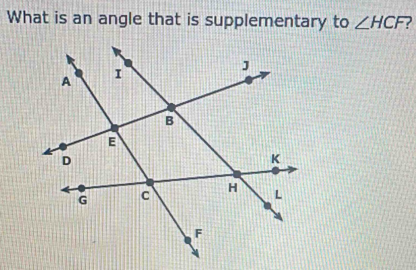 What is an angle that is supplementary to ∠ HCF 2