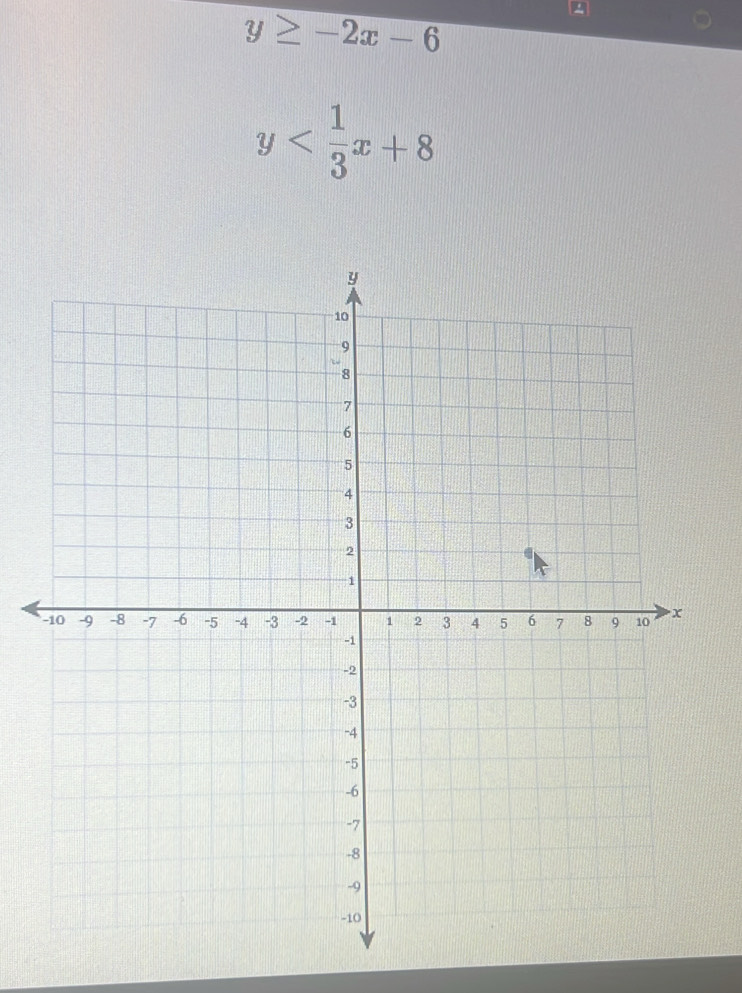 y≥ -2x-6
y