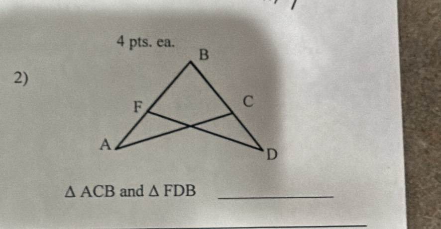 △ ACB and △ FDB _