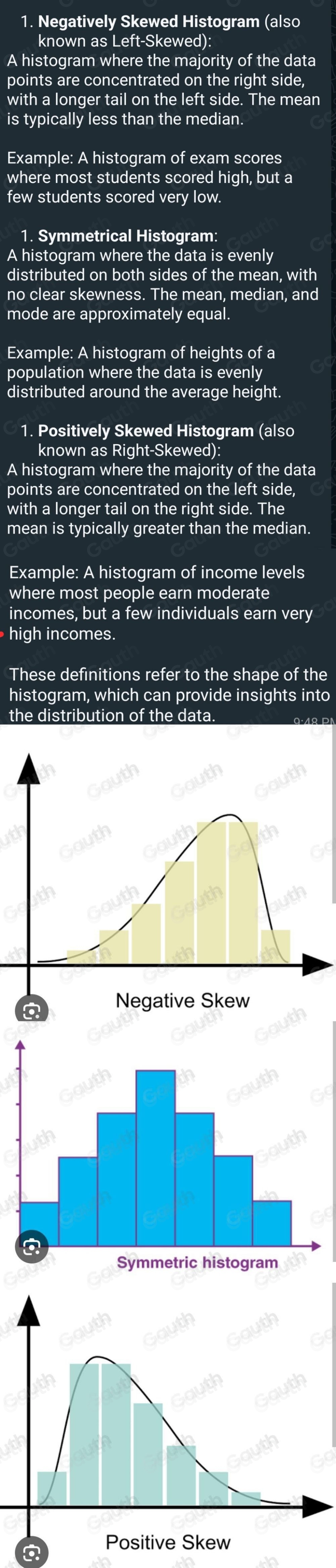Solved: Draw a histogram of a distribution that is a. Negatively skewed ...