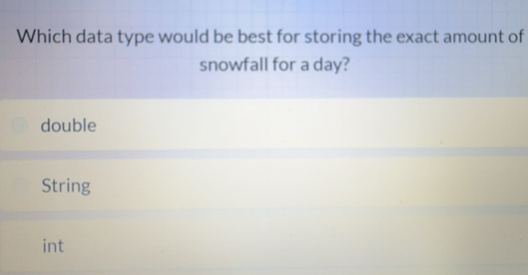 Gelöst:Which data type would be best for storing the exact amount of ...