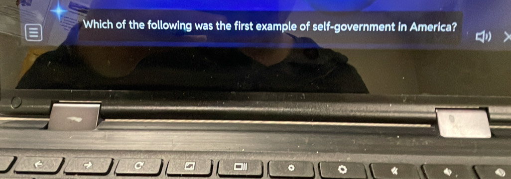 Which of the following was the first example of self-government in America?