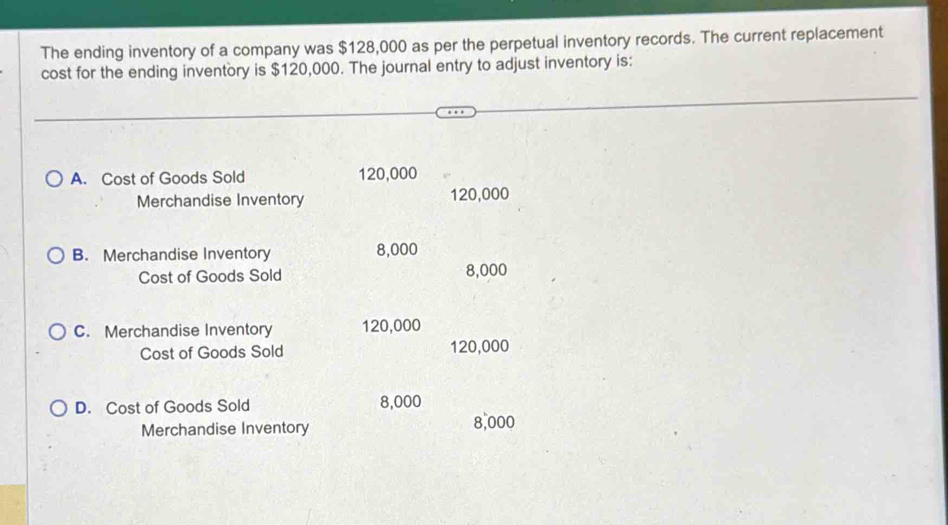 Solved: The ending inventory of a company was $128,000 as per the ...