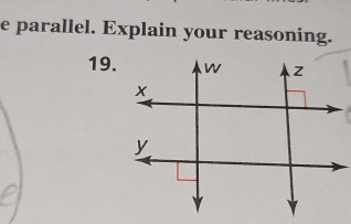 parallel. Explain your reasoning. 
19.