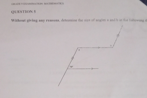 Solved: GRADE 9 EXAMINATION: MATHEMATICS QUESTION 5 Without giving any ...