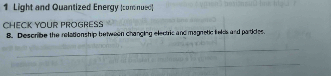 Solved: Light and Quantized Energy (continued) CHECK YOUR PROGRESS 8 ...