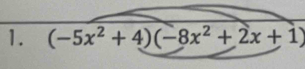 (-5x^2+4)(-8x^2+2x+1)