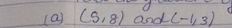 (5,8) and (-1,3)