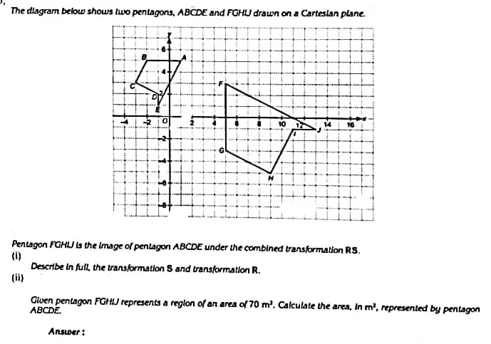 Solved: The diagram below shows two pentagons, ABCDE and FGHI drawn on ...