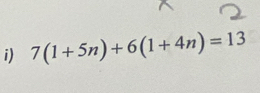 7(1+5n)+6(1+4n)=13