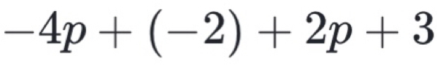 -4p+(-2)+2p+3