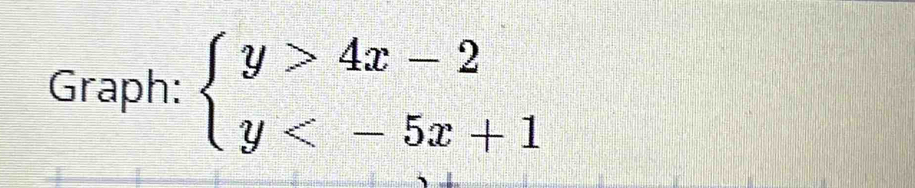 Graph: beginarrayl y>4x-2 y