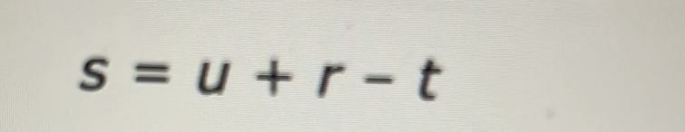 s=u+r-t